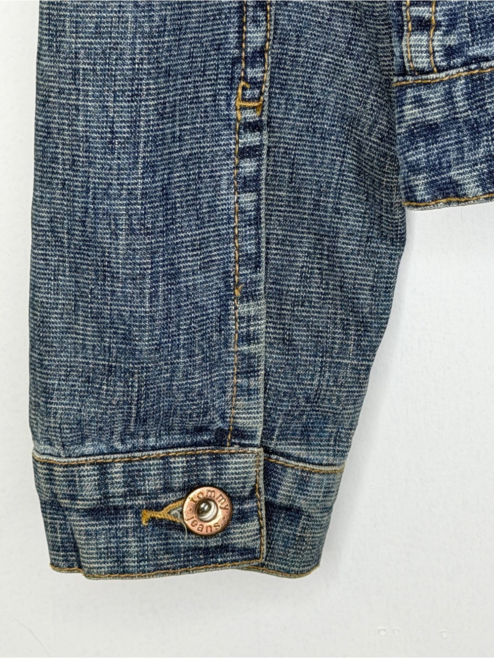 Vintage Tommy Hilfiger Jeans Moto Denim Jacket Womens Small Stonewash Blue Y2K - Picture 3 of 9